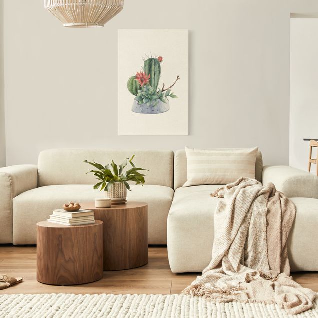 Obrazy nowoczesne Akwarela Ilustracja kaktusów