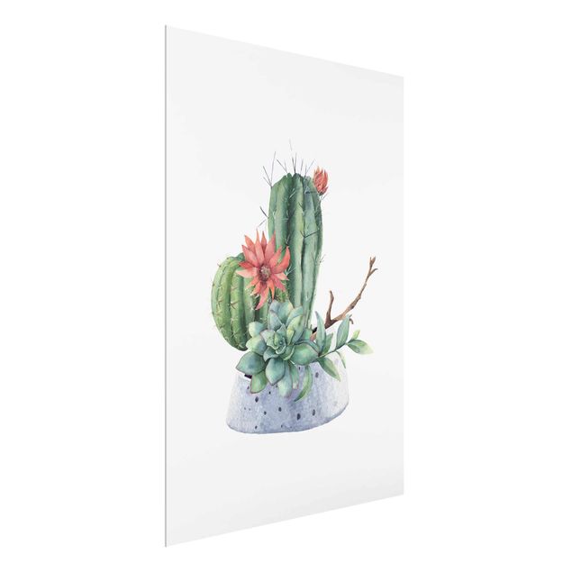 Obrazy nowoczesny Akwarela Ilustracja kaktusów