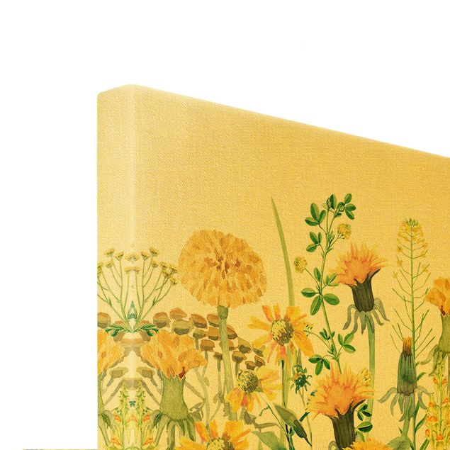 Uta Naumann obrazy Watercolour Flower Meadow In Yellow