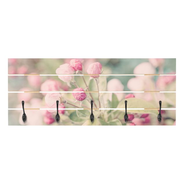 Wieszak ścienny - Kwiat jabłoni bokeh różowy