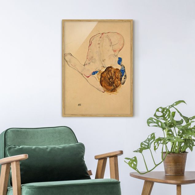 Obrazy w ramie artystyczny Egon Schiele - Akt pochylony do przodu