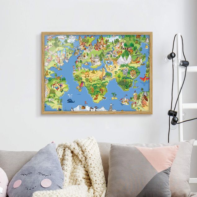 Pokój niemowlęcy Wielka i śmieszna mapa świata