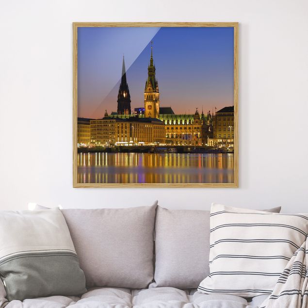 Obrazy w ramie do korytarzu Panorama Hamburga
