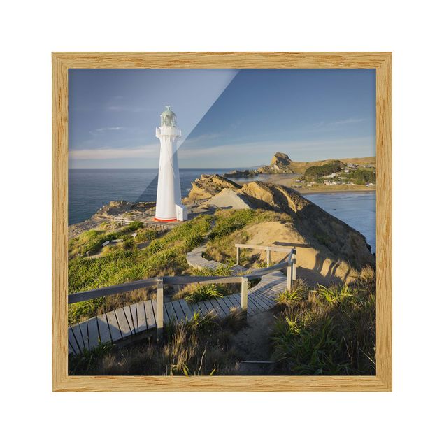 Obrazy w ramie do korytarzu Latarnia morska Castle Point Nowa Zelandia