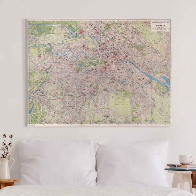 Obrazy Berlin Mapa miasta w stylu vintage Berlin