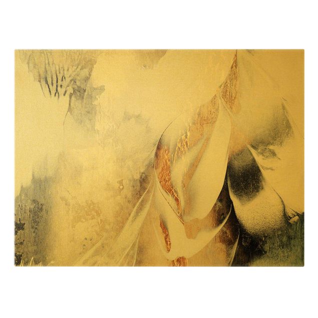 Obrazy na płótnie abstrakcja Złoty abstrakcyjny obraz zimowy
