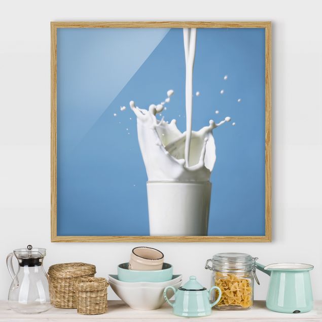 Obrazy w ramie do kuchni Mleko