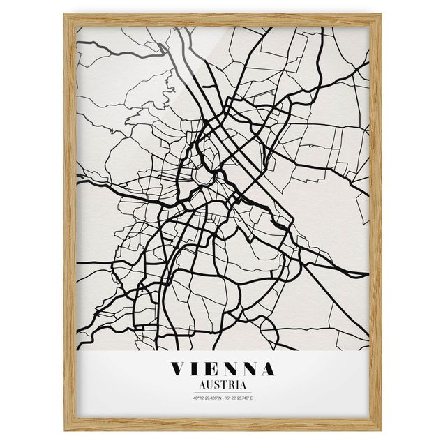 Obrazy w ramie do kuchni City Map Vienna - Klasyczna