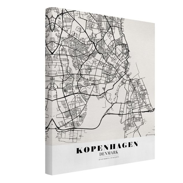Obrazy z napisami City Map Copenhagen - Klasyczna