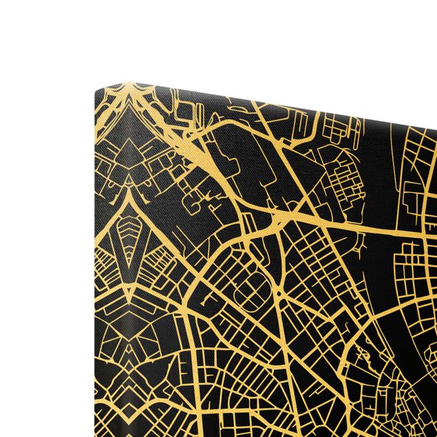 Obrazy drukowane na płótnie Mapa miasta Bazylea - Klasyczna czerń