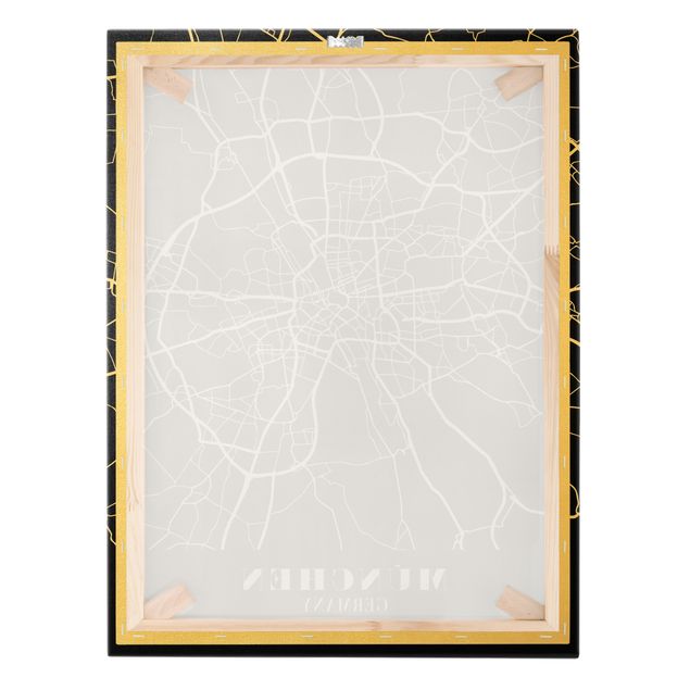 Obraz na płótnie Mapa miasta Monachium - Klasyczna czerń