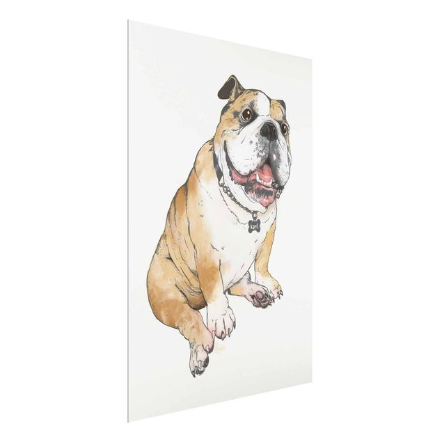 Obrazy na szkle artyści ilustracja pies buldog obraz
