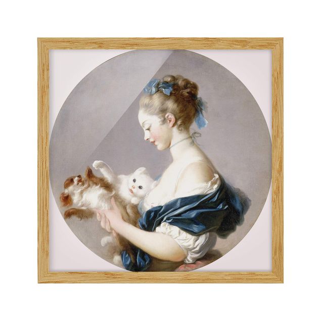 Obrazy pies Jean Honoré Fragonard - Dziewczyna z psem