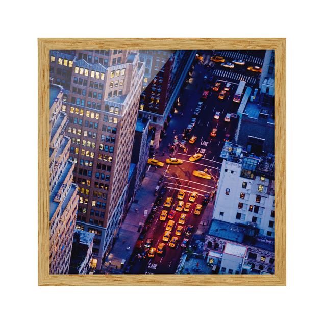 Obrazy w ramie do łazienki Światła taksówek na Manhattanie