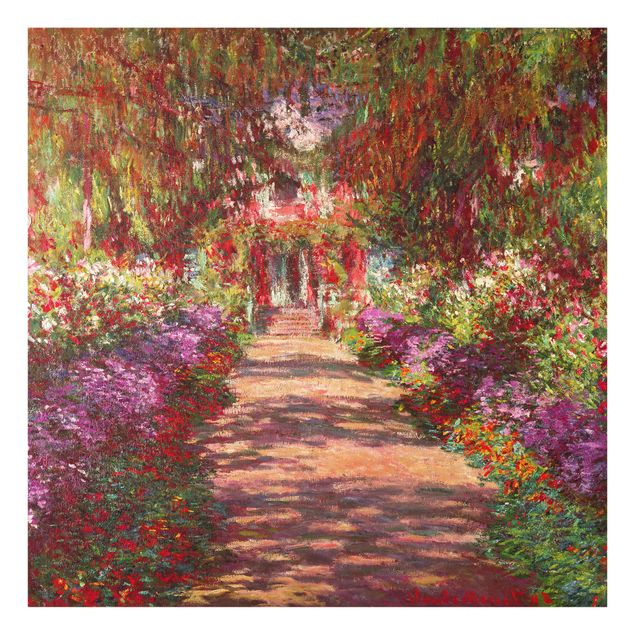 Obrazy na szkle artyści Claude Monet - Ścieżka w ogrodzie Moneta w Giverny