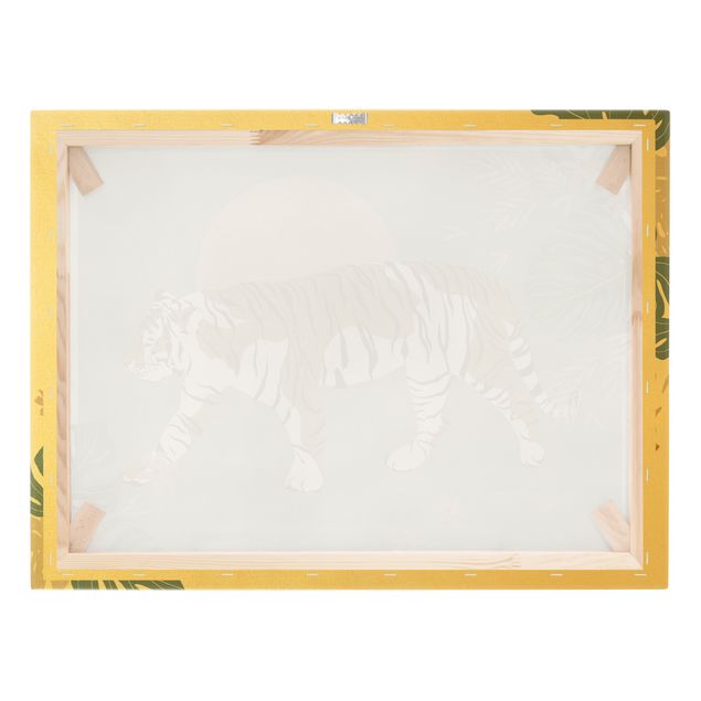 Obrazy drukowane na płótnie Zwierzęta safari - Tygrys o zachodzie słońca
