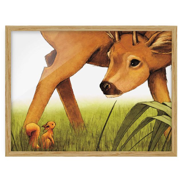 Obrazy nowoczesne Jednorożec spotyka jelenia