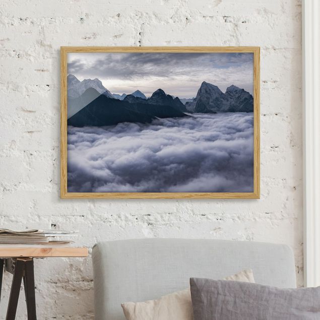Obrazy w ramie krajobraz Morze chmur w Himalajach