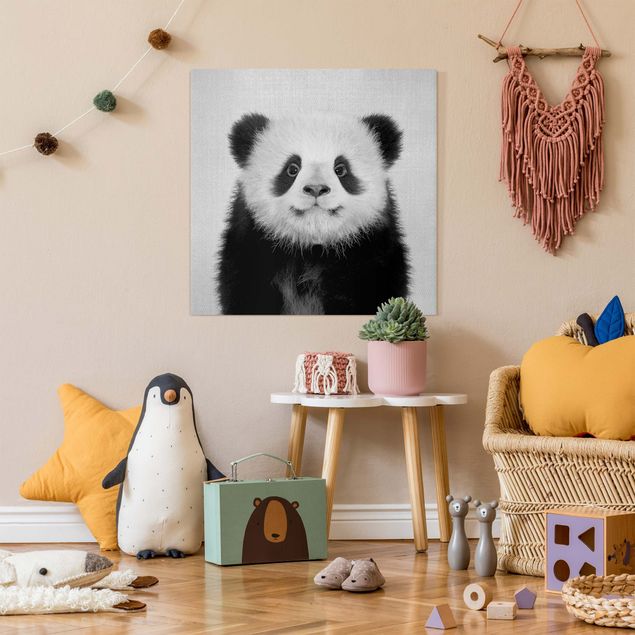 Obrazy nowoczesny Baby Panda Prian Black And White