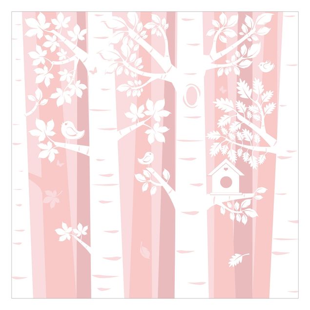 Fototapeta - Drzewa w lesie różowe
