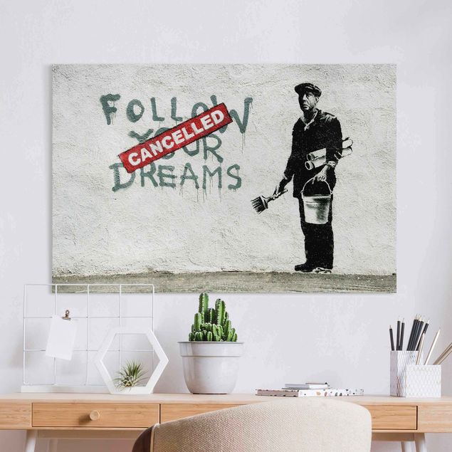 Nowoczesne obrazy do salonu Follow Your Dreams - Brandalised ft. Graffiti by Banksy