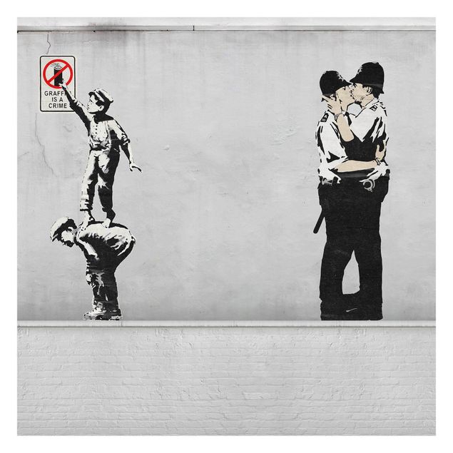 Fototapeta - Graffiti Is A Crime and Cops - Brandalised ft. Graffiti by Banksy