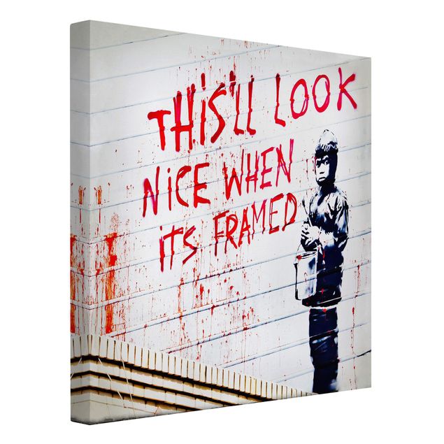 Czarno białe obrazy Nice When Its Framed - Brandalised ft. Graffiti by Banksy