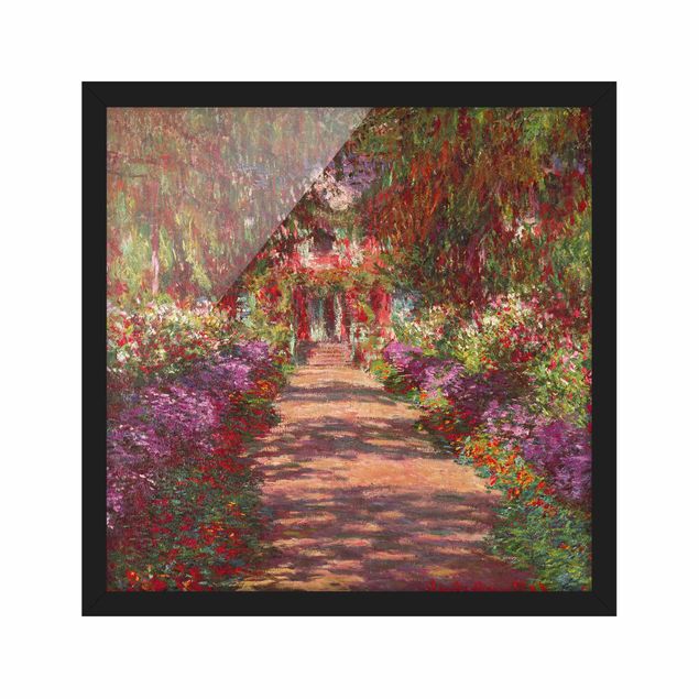 Obrazy w ramie krajobraz Claude Monet - Ścieżka w ogrodzie Moneta w Giverny