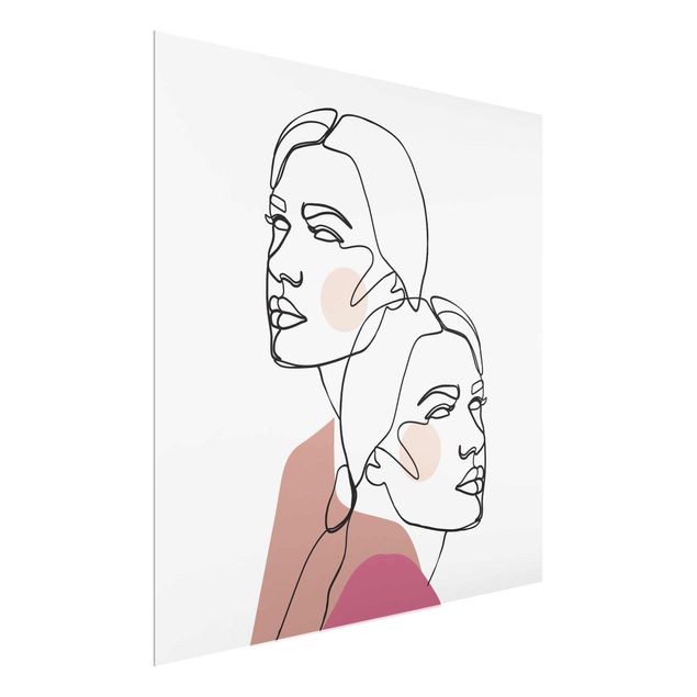 Obrazy do salonu Linia Art Kobiety portret policzki różowy