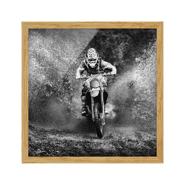 Obrazy w ramie do łazienki Motocross w błocie