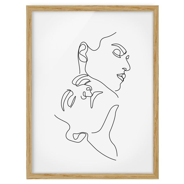 Obrazy w ramie do łazienki Line Art Twarze kobiet Biała