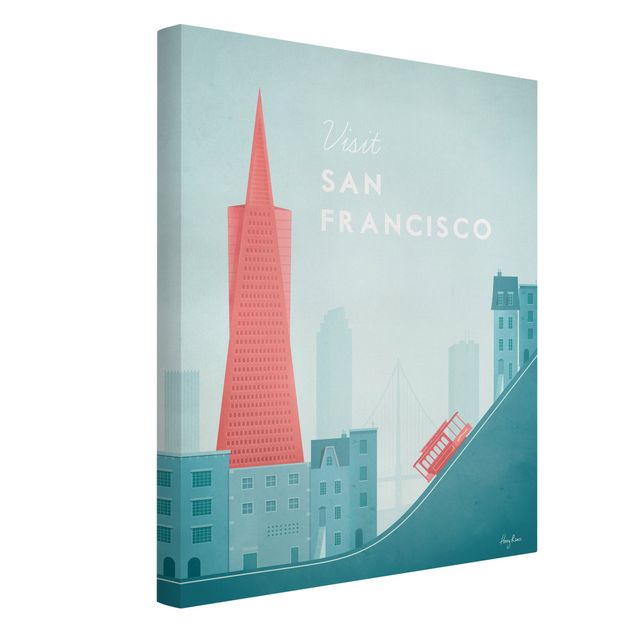 Obraz vintage Plakat podróżniczy - San Francisco