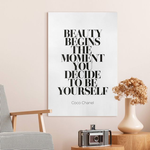 Obrazy do salonu nowoczesne Be yourself Coco Chanel