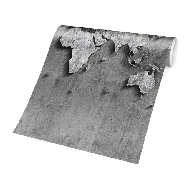 Fototapeta - Mapa świata z betonu