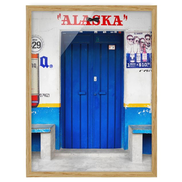 Obrazy w ramie do łazienki ALASKA Niebieski Bar