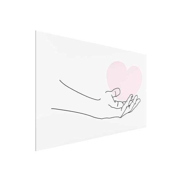 Obrazy nowoczesne Ręka z sercem Line Art