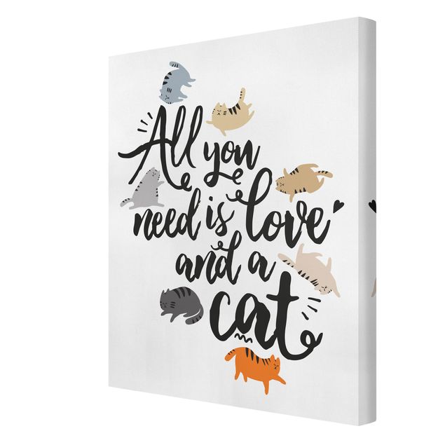Obrazy z napisami Wszystko, czego potrzebujesz, to miłość i kot