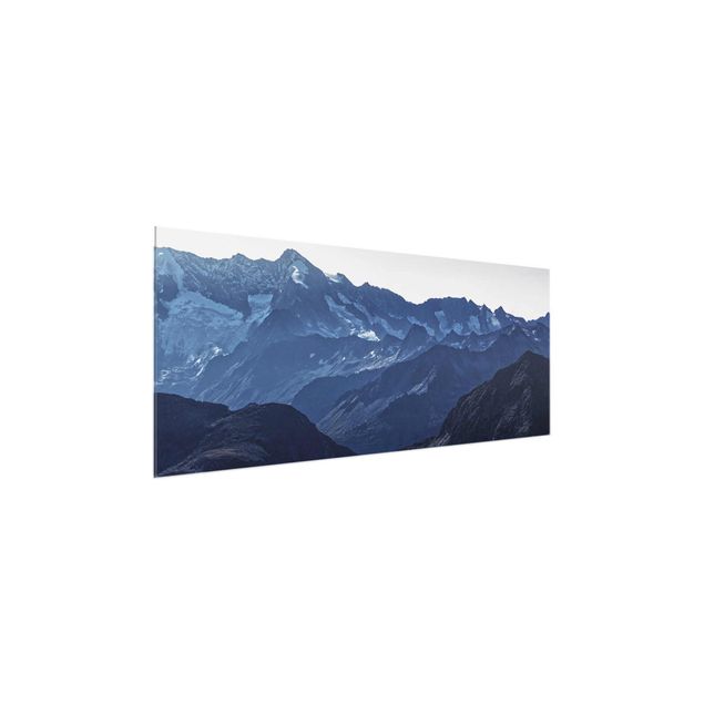 Obrazy na szkle krajobraz Panorama błękitnych gór