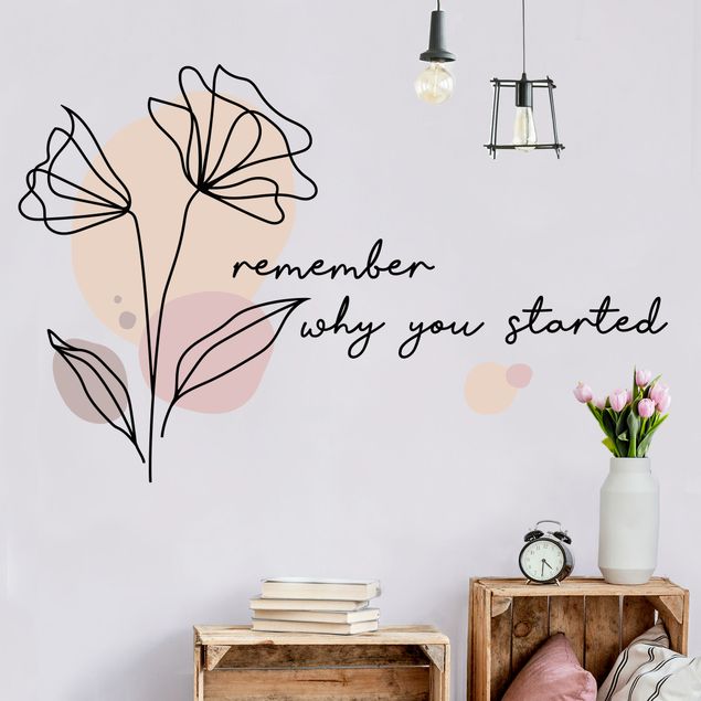 Naklejki kwiaty na ścianę Kwiat - Pamiętaj, dlaczego zacząłeś