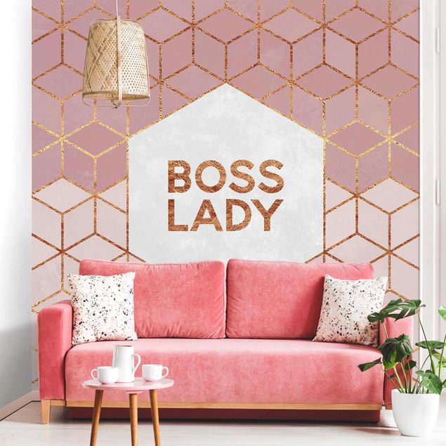 Tapety wzory Boss Lady Hexagons Pink