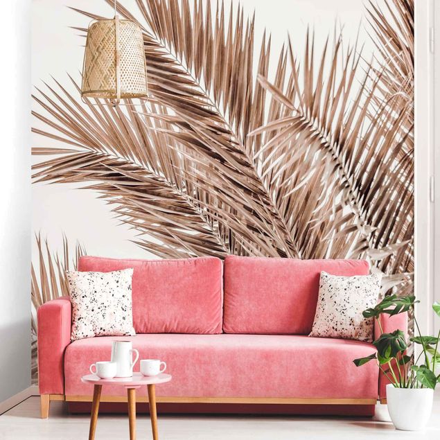 Tapety na ściany Brązowe liście palmy
