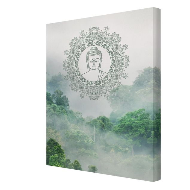 Obrazy na płótnie góra Budda Mandala we mgle