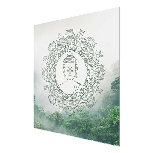 Obrazy na szkle duchowość Budda Mandala we mgle