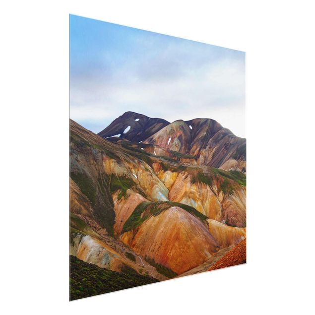 Obrazy na szkle krajobraz Kolorowe góry na Islandii