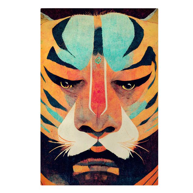 Obraz kolorowy Colourful Tiger Illustration