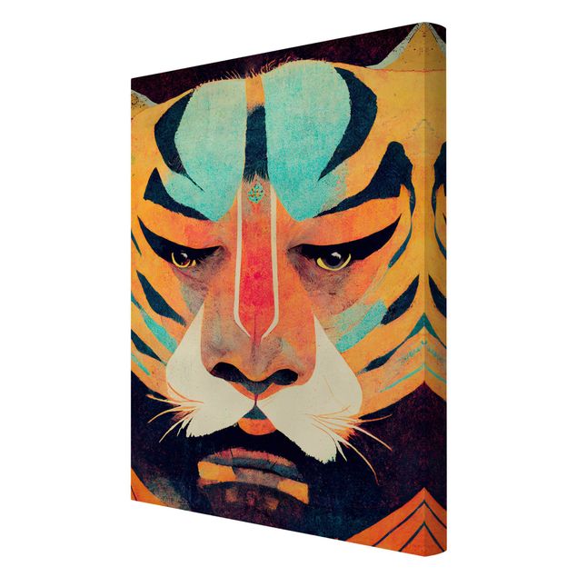 Obrazy na płótnie zwierzęta Colourful Tiger Illustration