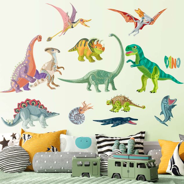 Pokój niemowlęcy i dziecięcy  Zestaw kolorowych dinozaurów