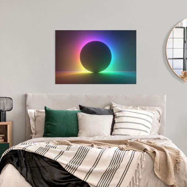 Kolorowe obrazy Colourful Neon Light With Circle
