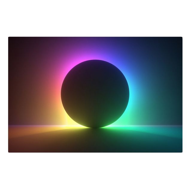Obraz na płótnie Colourful Neon Light With Circle