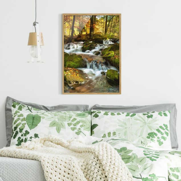 Obrazy w ramie do korytarzu Wodospad jesienny las